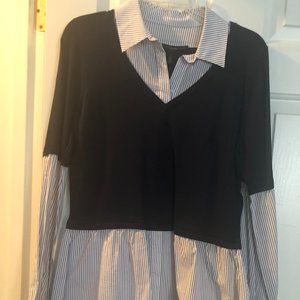 Long Sleeve Blouse with attached Vest